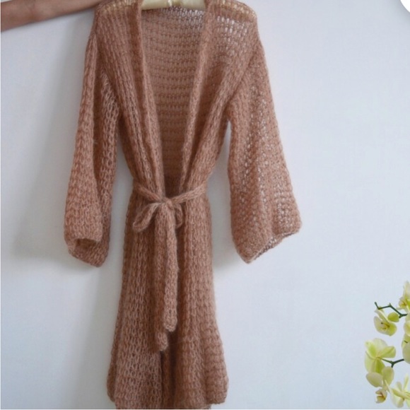 Etsy handmade mohair belted cardigan brand new - Picture 3 of 7